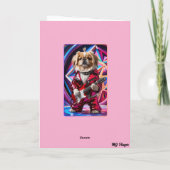 Pekingese rockster kaart (Achterkant)