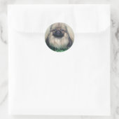 Pekingese Ronde Sticker (Tas)