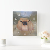 Pekingese Royal Vierkante Klok (Huis)