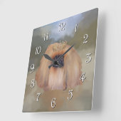 Pekingese Royal Vierkante Klok (Hoek)