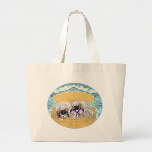 Pekingese Sailors Grote Tote Bag (Voorkant)