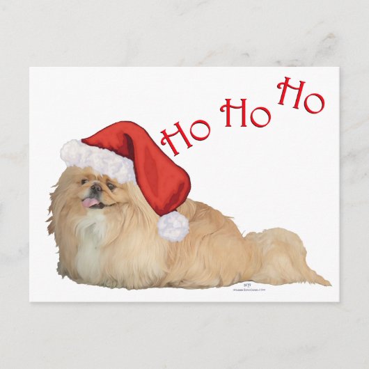 Pekingese Santa Claus Feestdagenkaart (Voorkant)