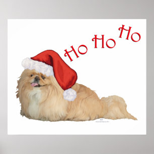Pekingese Santa Claus Poster