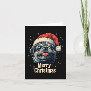Pekingese Santa Hat Vrolijk Kerstfeest Xmas Honden Kaart