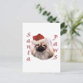 Pekingese Santa Paws Feestdagenkaart (Staand voorkant)