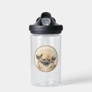 Pekingese Schilderij - Mooie Originele Hond Kunst Waterfles