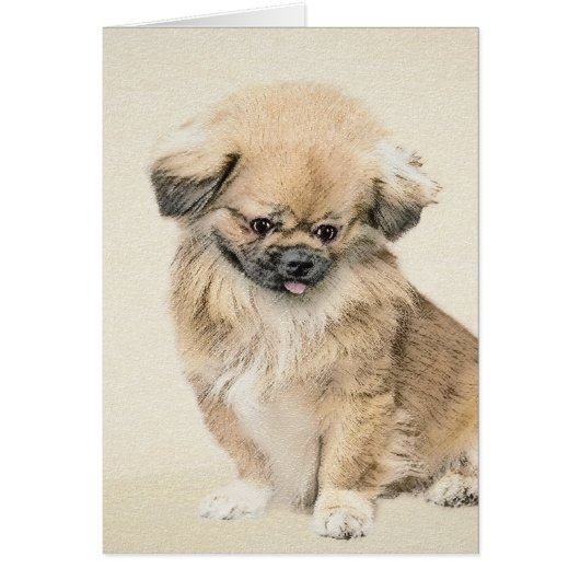 Pekingese schildering - Kute Original Dog Art (Voorkant)