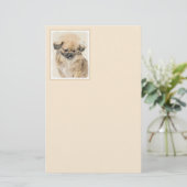 Pekingese schildering - Kute Original Dog Art (Staand voorkant)
