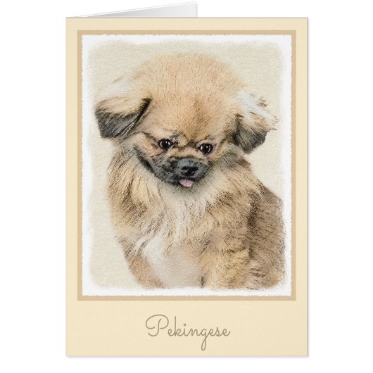 Pekingese schildering - Kute Original Dog Art (Voorkant)