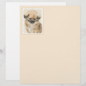 Pekingese schildering - Kute Original Dog Art (Voorkant / Achterkant)
