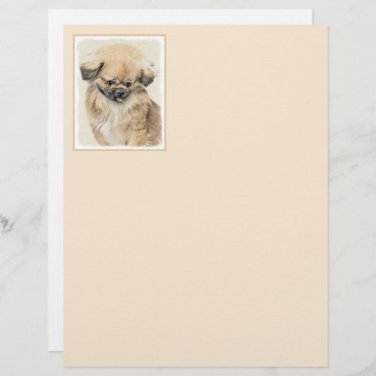 Pekingese schildering - Kute Original Dog Art (Voorkant / Achterkant)