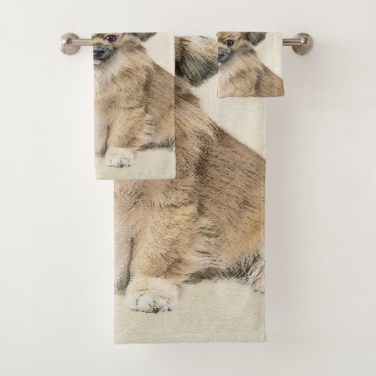 Pekingese schildering - Kute Original Dog Art Bad Handdoek (Insitu)