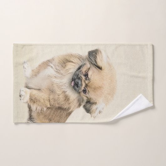 Pekingese schildering - Kute Original Dog Art Bad Handdoek (Handdoek)