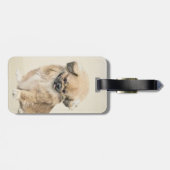 Pekingese schildering - Kute Original Dog Art Bagagelabel (Achterkant horizontaal)