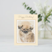 Pekingese schildering - Kute Original Dog Art Briefkaart (Staand voorkant)