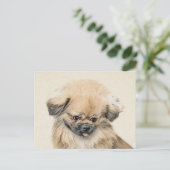 Pekingese schildering - Kute Original Dog Art Briefkaart (Staand voorkant)