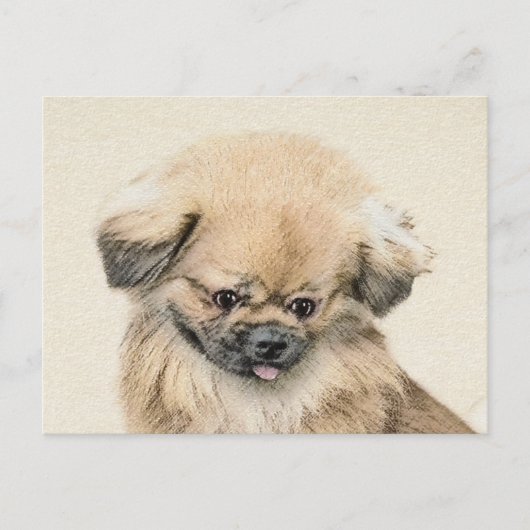 Pekingese schildering - Kute Original Dog Art Briefkaart (Voorkant)