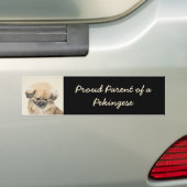 Pekingese schildering - Kute Original Dog Art Bumpersticker (Op auto)