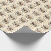 Pekingese schildering - Kute Original Dog Art Cadeaupapier (Hoek)