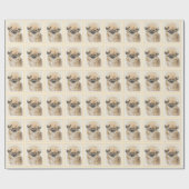 Pekingese schildering - Kute Original Dog Art Cadeaupapier (Vlak)