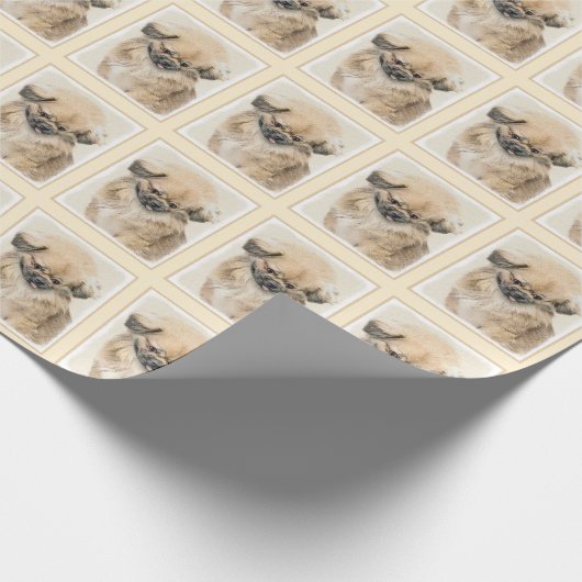 Pekingese schildering - Kute Original Dog Art Cadeaupapier (Hoek)