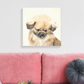 Pekingese schildering - Kute Original Dog Art Canvas Afdruk (Insitu (Woonkamer))