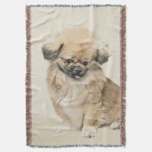 Pekingese schildering - Kute Original Dog Art Deken