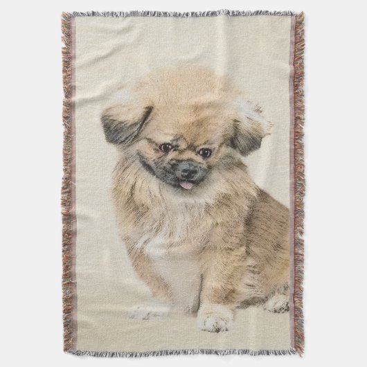 Pekingese schildering - Kute Original Dog Art Deken (Voorkant Verticaal)