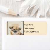 Pekingese schildering - Kute Original Dog Art Etiket (Insitu)
