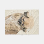 Pekingese schildering - Kute Original Dog Art Fleece Deken (Voorkant (Horizontaal))