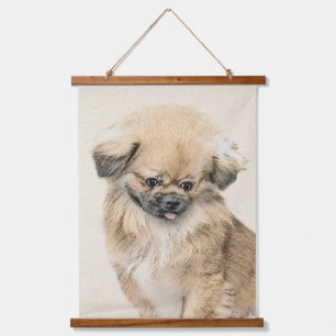 Pekingese schildering - Kute Original Dog Art Hangend Wandkleed