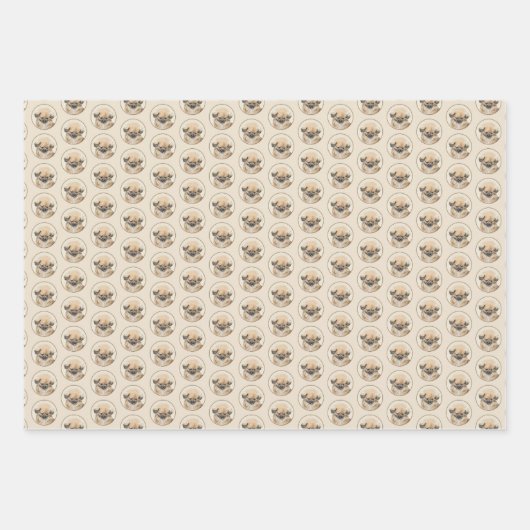 Pekingese schildering - Kute Original Dog Art Inpakpapier Vel (Voorkant)