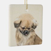 Pekingese schildering - Kute Original Dog Art Keramisch Ornament (Rechts)