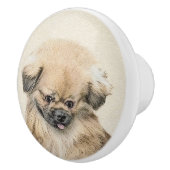 Pekingese schildering - Kute Original Dog Art Keramische Knop (Rechts)