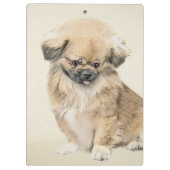 Pekingese schildering - Kute Original Dog Art Klembord (Achterkant)