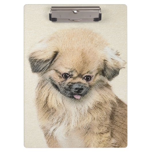 Pekingese schildering - Kute Original Dog Art Klembord (Voorkant)