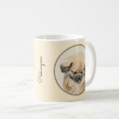 Pekingese schildering - Kute Original Dog Art Koffiemok (Voorkant rechts)