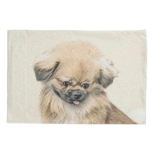 Pekingese schildering - Kute Original Dog Art Kussensloop (Achterkant)
