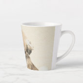 Pekingese schildering - Kute Original Dog Art Latte Mok (Rechts)