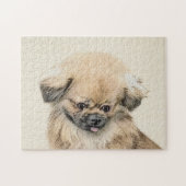 Pekingese schildering - Kute Original Dog Art Legpuzzel (Horizontaal)