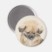 Pekingese schildering - Kute Original Dog Art Magneet (Voorkant / Achterkant)