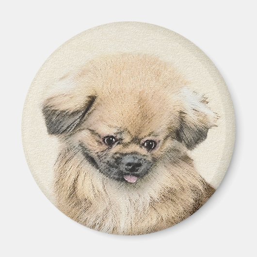 Pekingese schildering - Kute Original Dog Art Magneet (Voorkant)