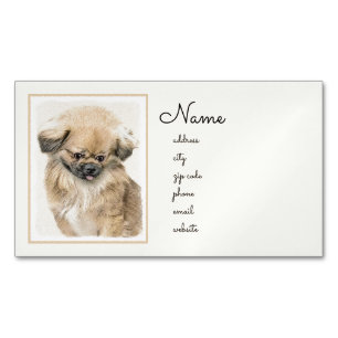 Pekingese schildering - Kute Original Dog Art Magnetisch Visitekaartje