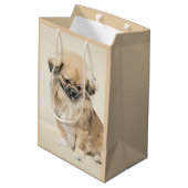 Pekingese schildering - Kute Original Dog Art Medium Cadeauzakje (Achterkant Gekanteld)