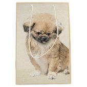 Pekingese schildering - Kute Original Dog Art Medium Cadeauzakje (Voorkant)