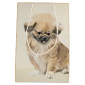 Pekingese schildering - Kute Original Dog Art Medium Cadeauzakje (Achterkant)
