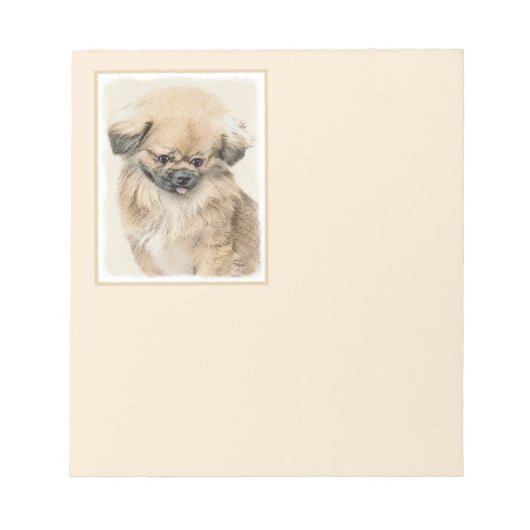 Pekingese schildering - Kute Original Dog Art Notitieblok (Voorkant)