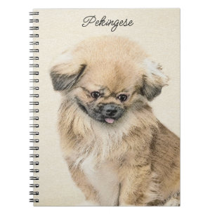 Pekingese schildering - Kute Original Dog Art Notitieboek