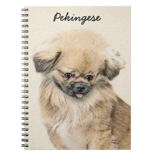 Pekingese schildering - Kute Original Dog Art Notitieboek (Voorkant)