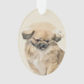 Pekingese schildering - Kute Original Dog Art Ornament (voorkant)